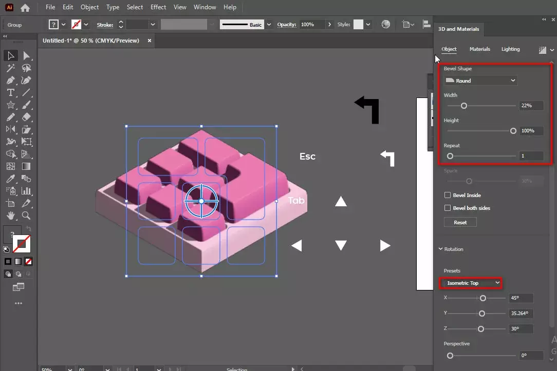 Cách tạo bàn phím 3D trong illustrator Cách Tạo Bàn Phim 3D Trong Illustrator