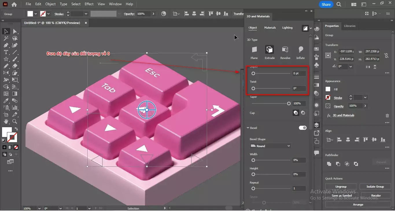 Cách tạo bàn phím 3D trong illustrator Cách Tạo Bàn Phim 3D Trong Illustrator