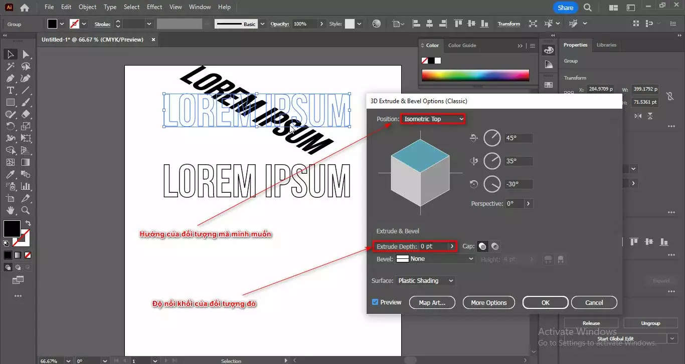 Cách tạo chữ 3D trong illustrator Cách Tạo Chữ 3D Trong Illustrator