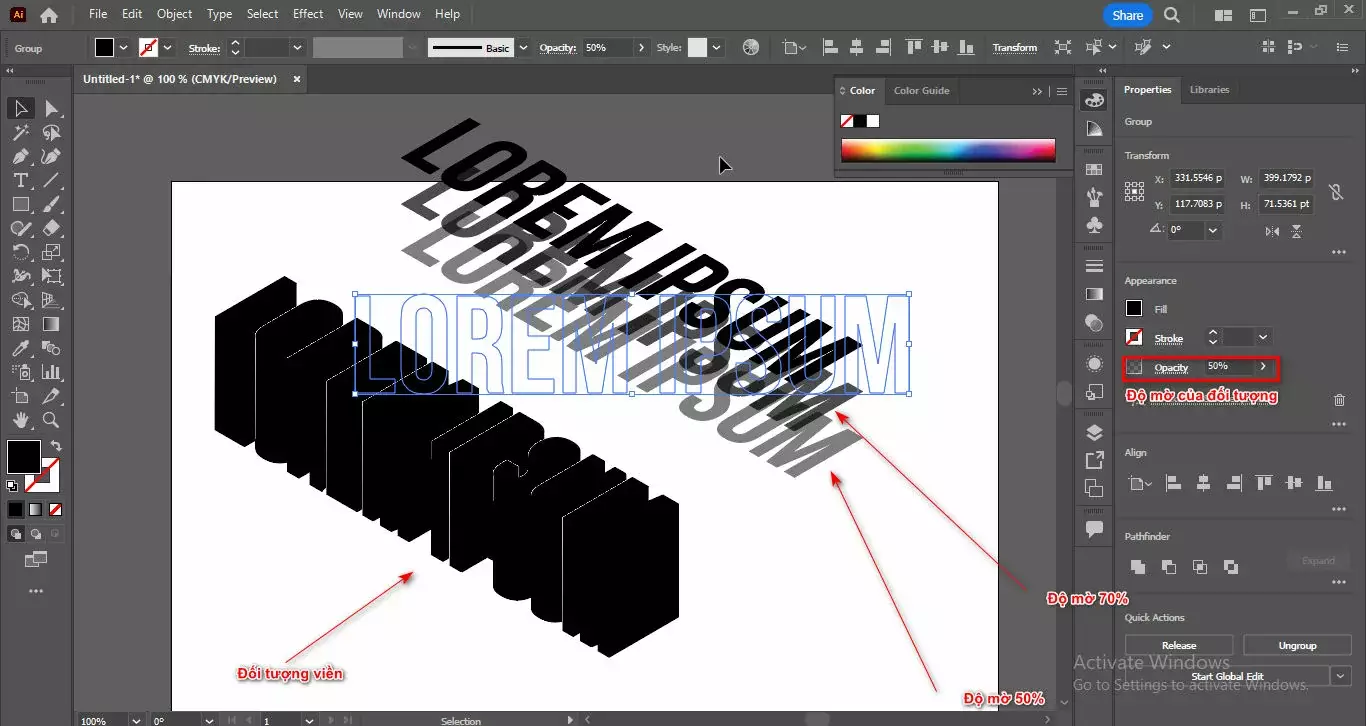 Cách tạo chữ 3D trong illustrator Cách Tạo Chữ 3D Trong Illustrator