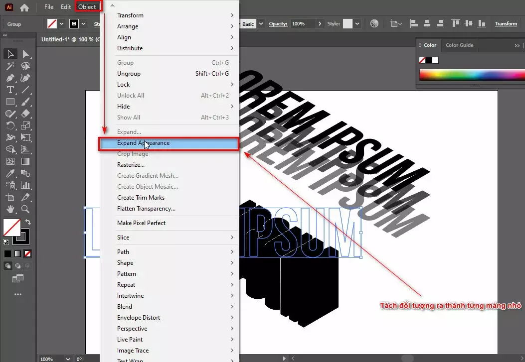 Cách tạo chữ 3D trong illustrator Cách Tạo Chữ 3D Trong Illustrator