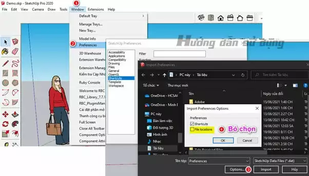 Hướng dẫn Setting sketchup khi lần đầu cài đặt Setting Sketchup