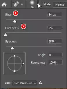 Cách sử dụng Spot Healing Brush Tool Photoshop Size