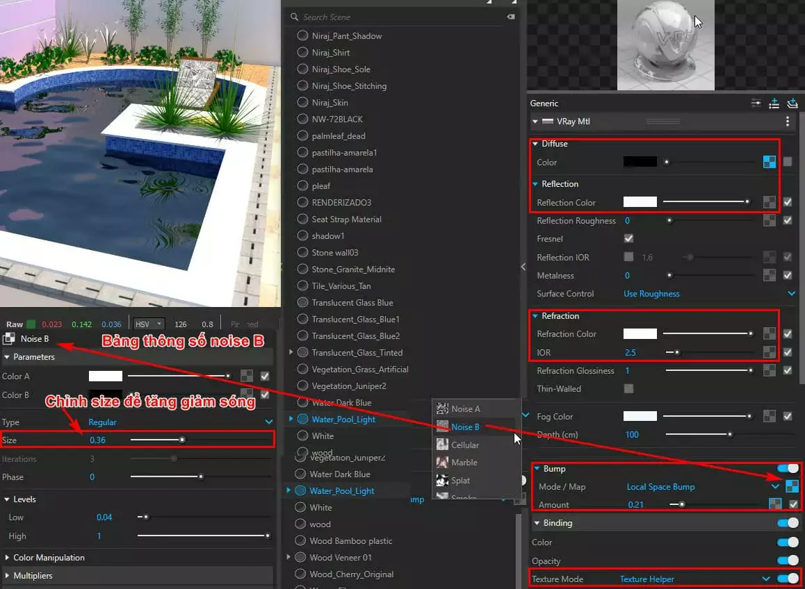 Cách tạo vật liệu cơ bản trong vray Sketchup Cách Tạo Vật Liệu Cơ Bản Trong Vray