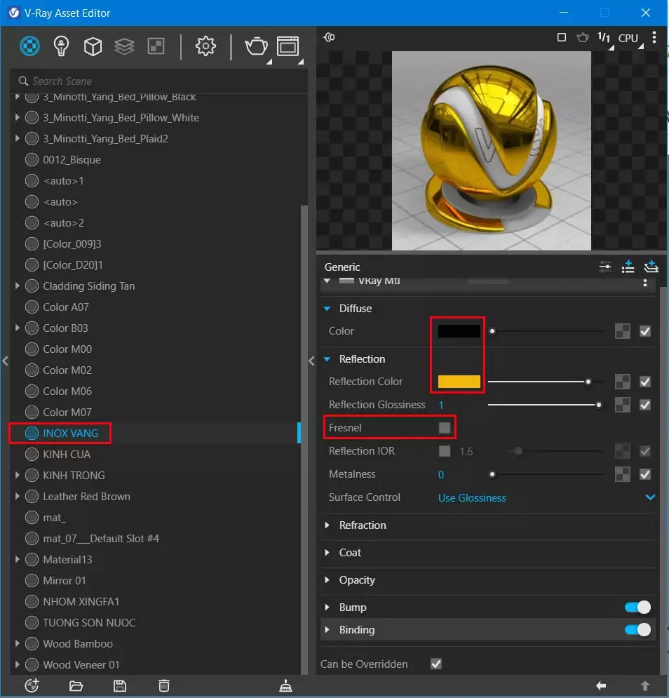 Cách tạo vật liệu cơ bản trong vray Sketchup Cách Tạo Vật Liệu Cơ Bản Trong Vray