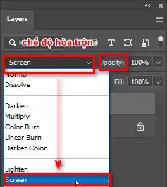 Cách tạo tuyết trong photoshop cực kỳ đơn giản Bước 6: Hòa Trộn Layer
