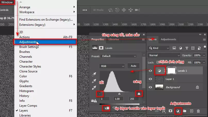 Cách tạo tuyết trong photoshop cực kỳ đơn giản Bước 7