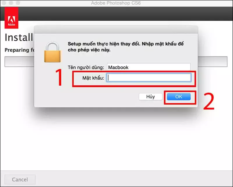 Cách cài đặt phần mềm Photoshop trên Windows Mac đơn giản Nhập Mật Khẩu Để Cài Đặt Photoshop