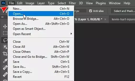 Cách ghép hình hài hước bằng Photoshop Mở File Cần Thao Tác