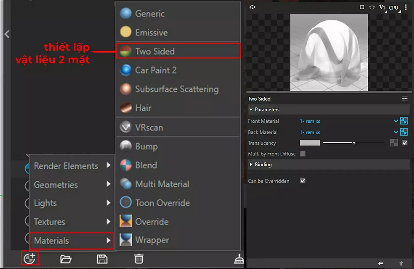 Cách setting vật liệu trong vray sketchup Chất Liệu Rèm Xuyên Sáng