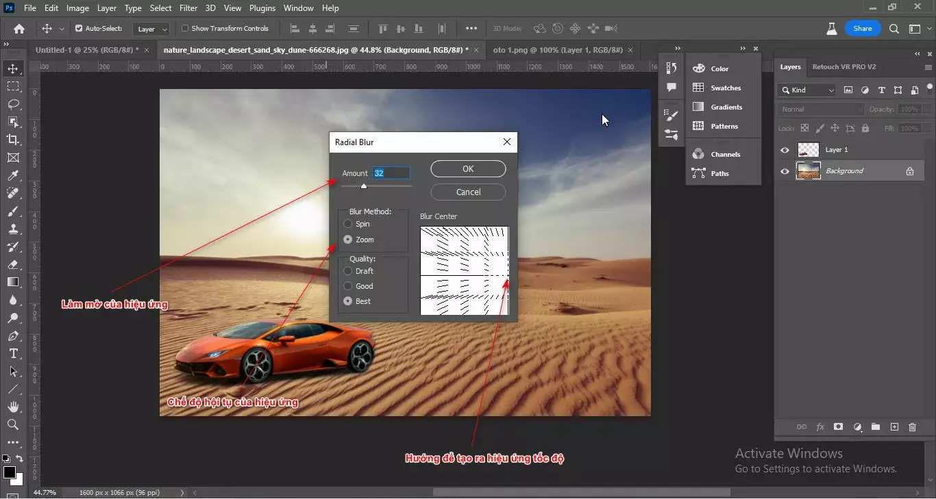 4 Cách tạo hiệu ứng tốc độ trong photoshop 3 Cách Tạo Hiệu Ứng Tốc Độ Trong Photoshop