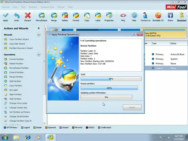 Cách chia ổ cứng win 7 10 11 cực nhanh và hiệu quả bằng Partition Wizard Chương Trình Khởi Chạy Các Tác Vụ Cần Thiết Để Thực Hiện Việc Chia Lại Các Phân Vùng.
