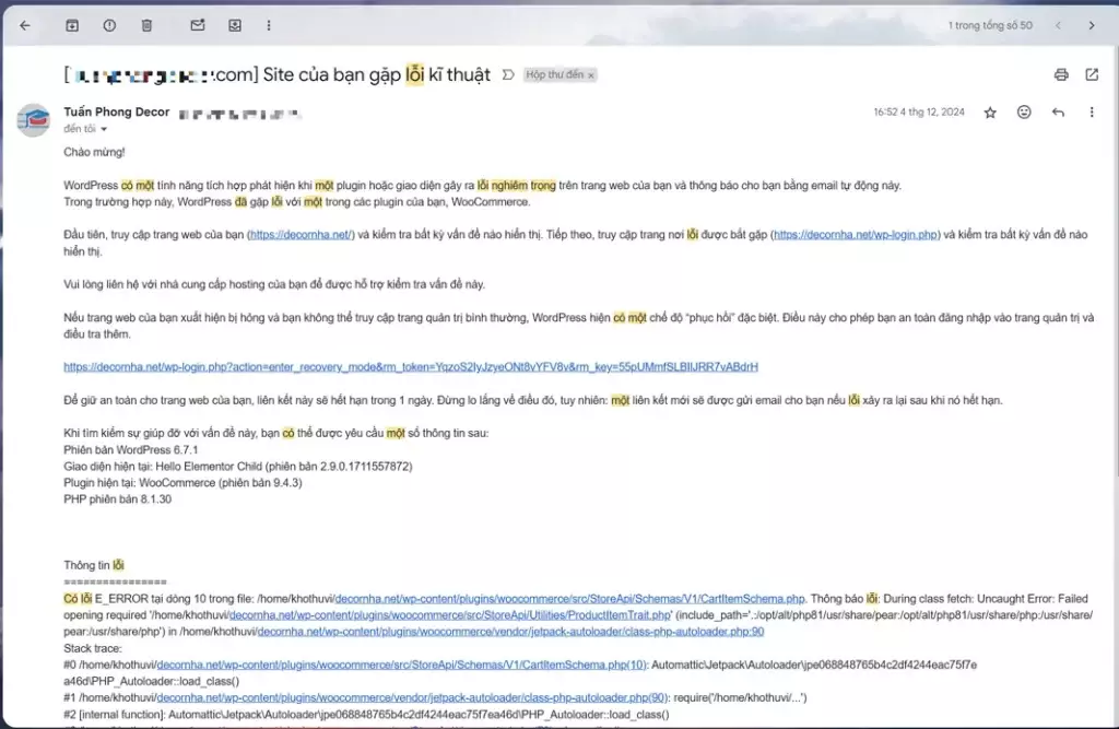 Hướng dẫn khắc phục ĐÃ CÓ MỘT LỖI NGHIÊM TRỌNG trên trang website của bạn Hướng Dẫn Khắc Phục Đã Có Một Lỗi Nghiêm Trọng Trên Trang Website Của Bạn